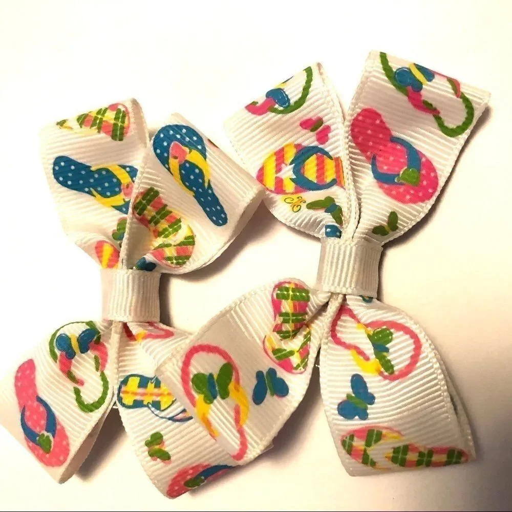 Bow pair hair bows accessories flip flops sandals